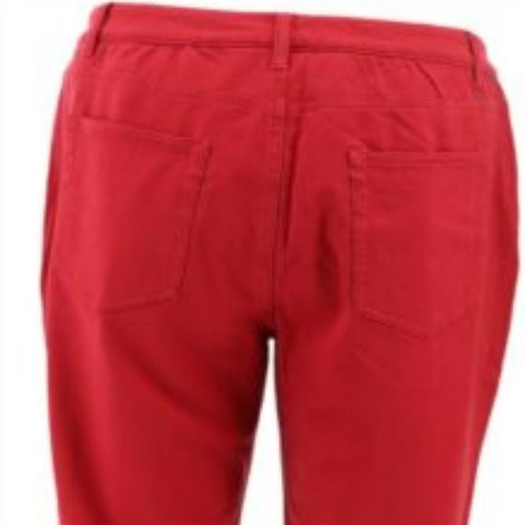 NWT QUACKER FACTORY DREAMJEANNES RED KNIT DENIM 8T - Picture 4 of 10